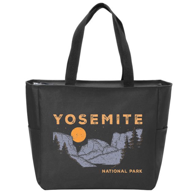 Retro Yosemite Halfdome National Park Vintage Zip Tote Bag