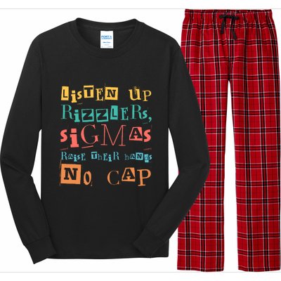 Raise Your Hand Listen Up Rizzlers Funny Teacher Long Sleeve Pajama Set