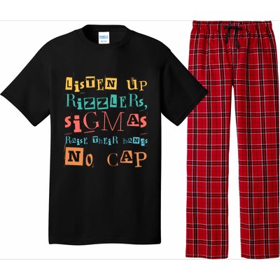 Raise Your Hand Listen Up Rizzlers Funny Teacher Pajama Set