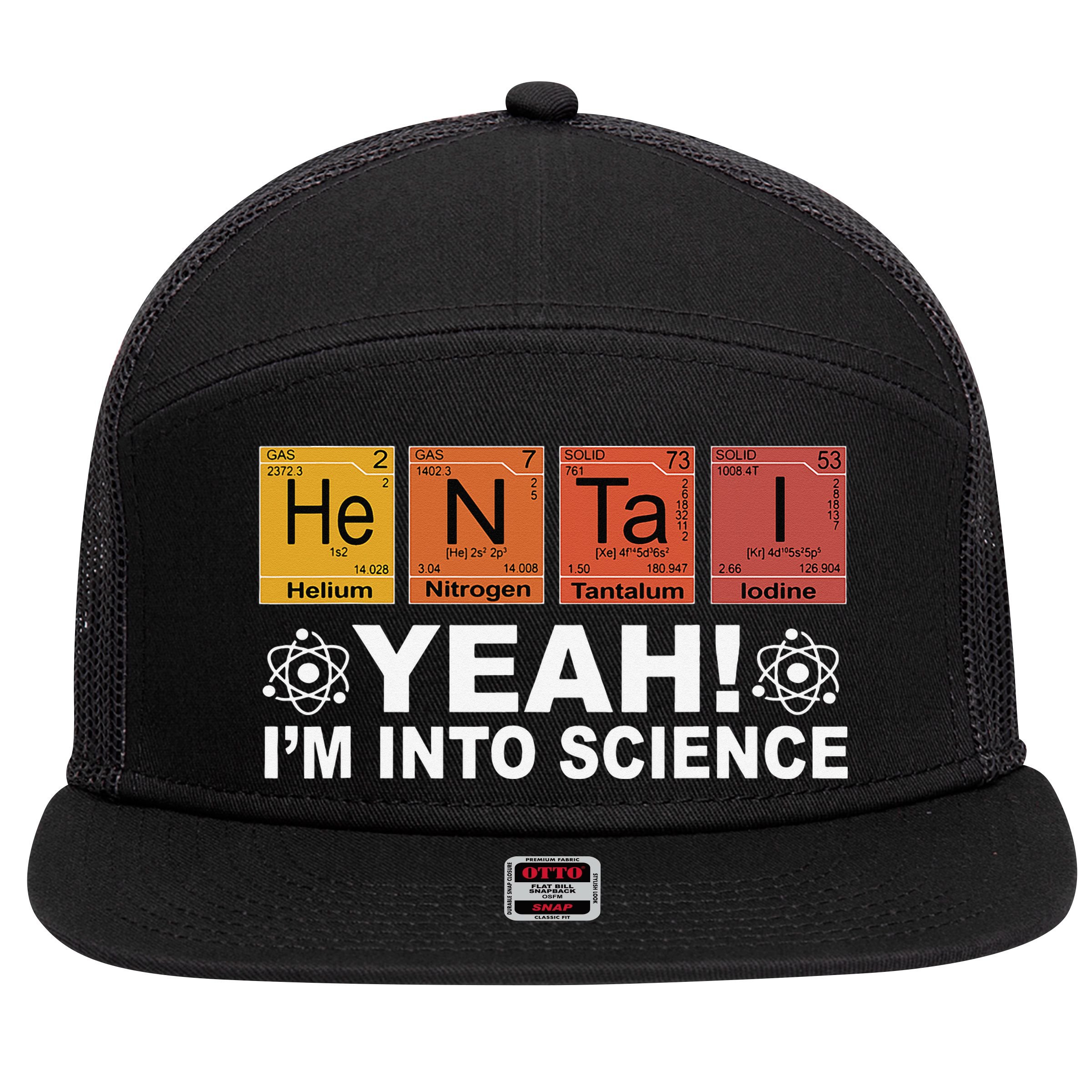 Retro Yeah I'm Into Science Hentai Periodic Table Chemistry 7 Panel Mesh Trucker Snapback Hat
