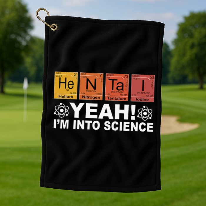 Retro Yeah I'm Into Science Hentai Periodic Table Chemistry Golf Towel
