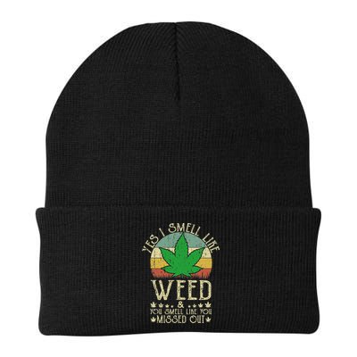 Retro Yes I Smell Like Weed You Smell Like You Missed Out Beanie