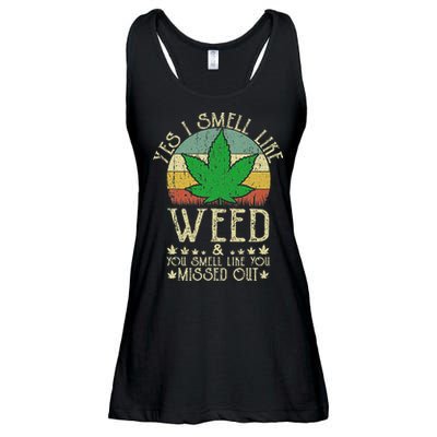Retro Yes I Smell Like Weed You Smell Like You Missed Out Ladies Essential Flowy Tank