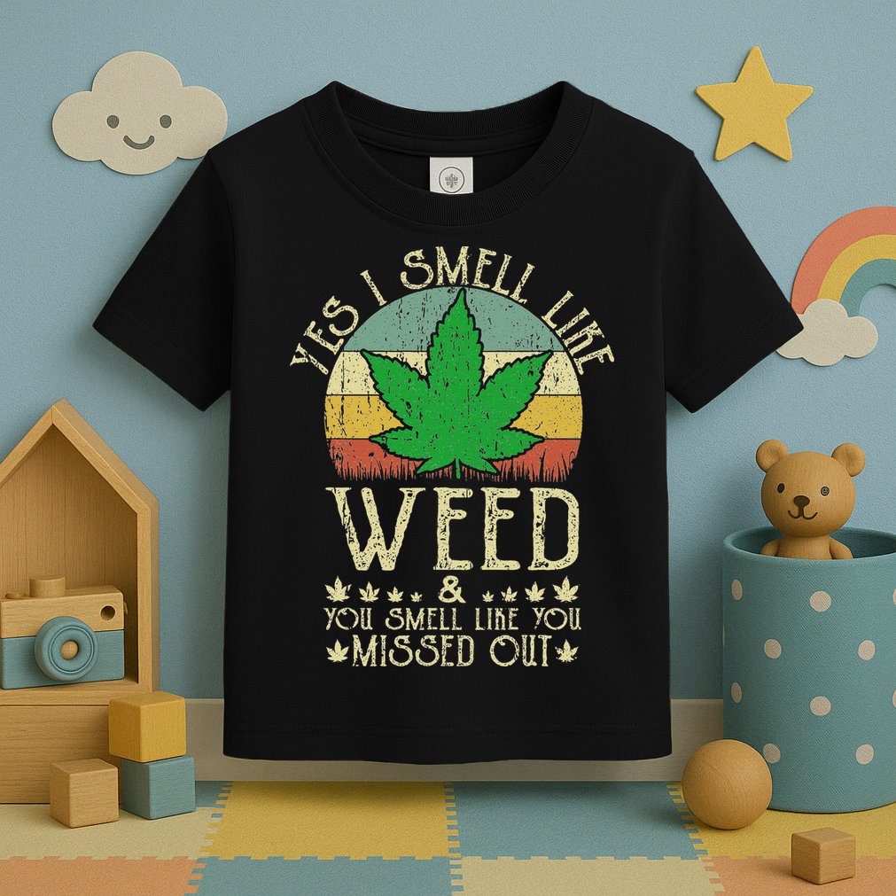 Retro Yes I Smell Like Weed You Smell Like You Missed Out Toddler T-Shirt