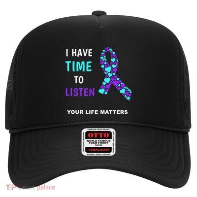 Ribbon Your Life Matters Gift Cool Gift High Crown Mesh Back Trucker Hat