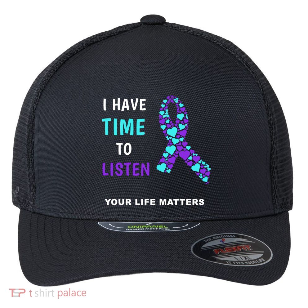 Ribbon Your Life Matters Gift Cool Gift Flexfit Unipanel Trucker Cap