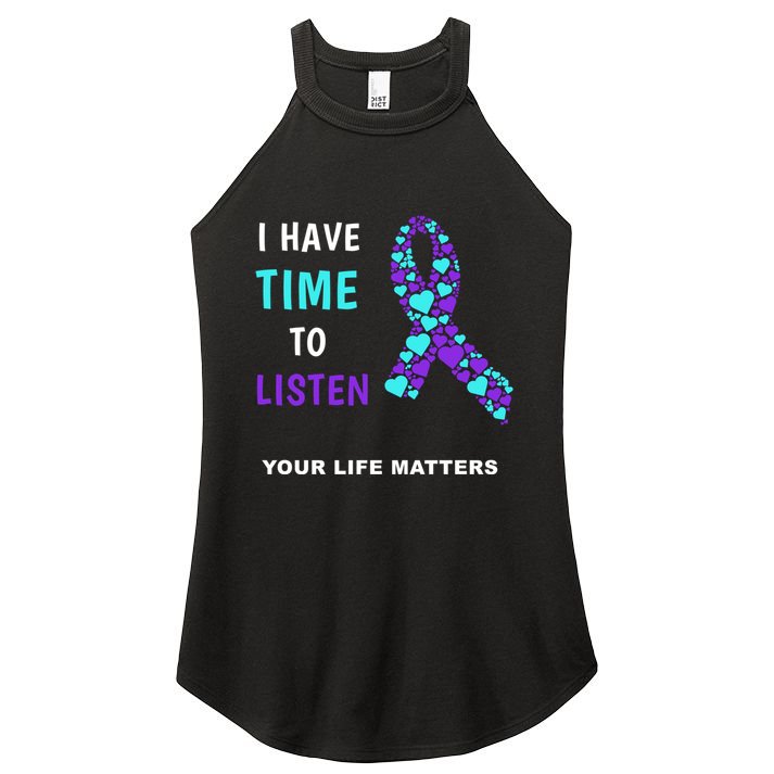 Ribbon Your Life Matters Gift Cool Gift Women's Perfect Tri Rocker Tank