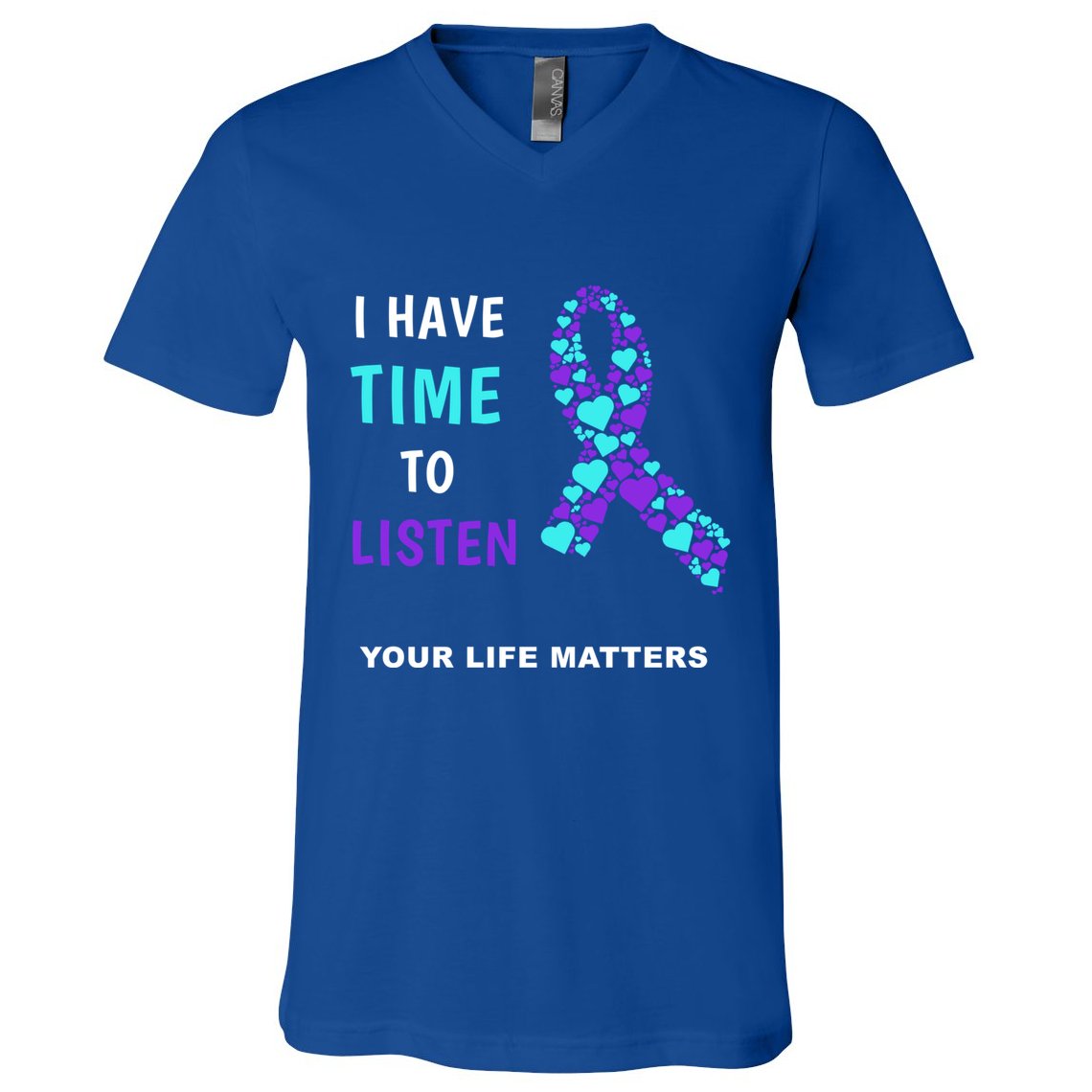 Ribbon Your Life Matters Gift Cool Gift V-Neck T-Shirt
