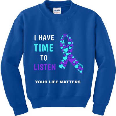 Ribbon Your Life Matters Gift Cool Gift Kids Sweatshirt