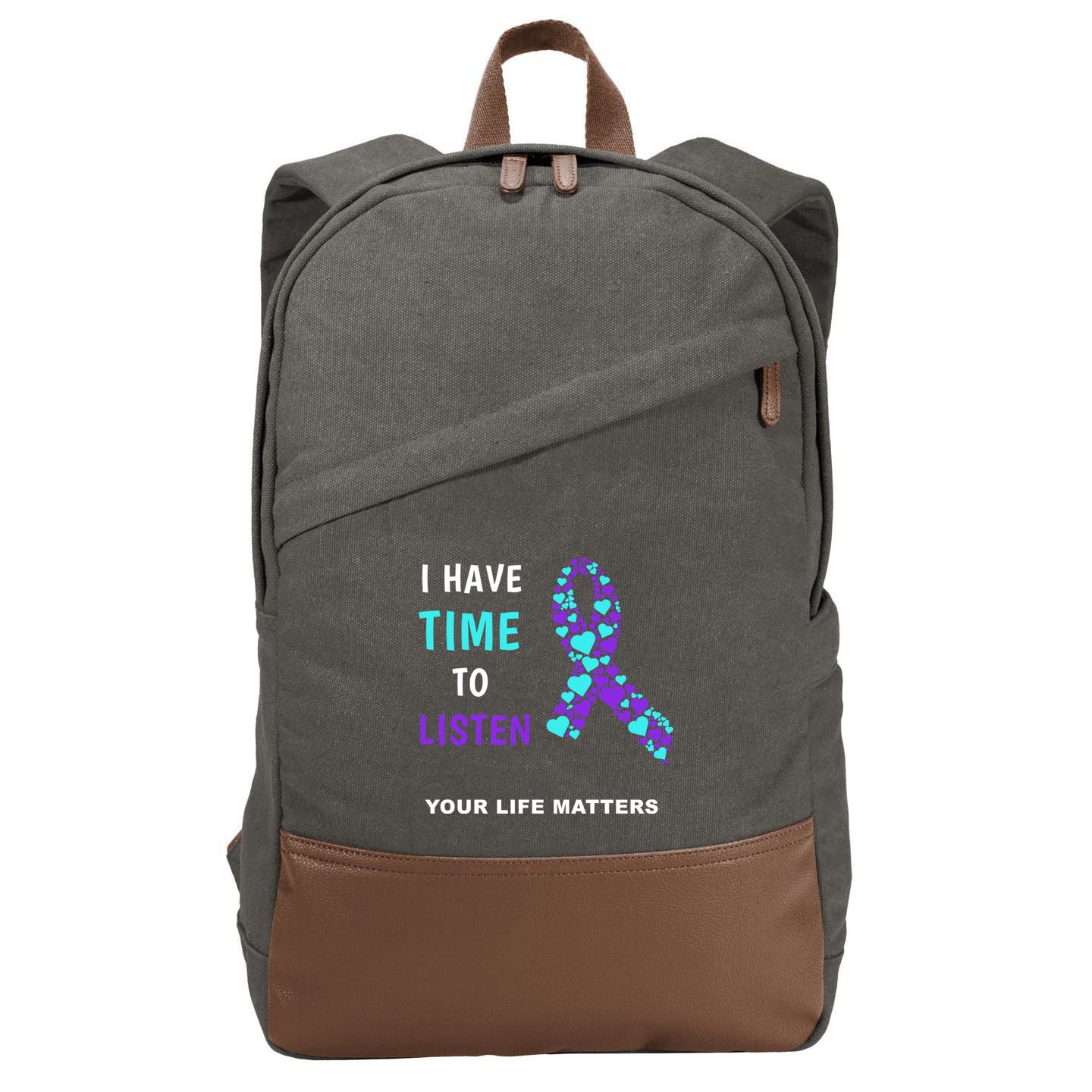 Ribbon Your Life Matters Gift Cool Gift Cotton Canvas Backpack