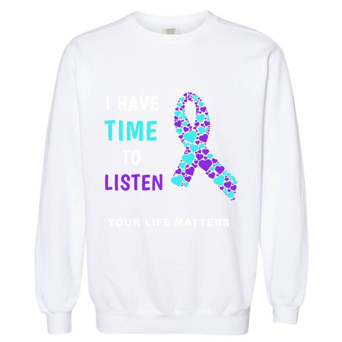 Ribbon Your Life Matters Gift Cool Gift Garment-Dyed Sweatshirt