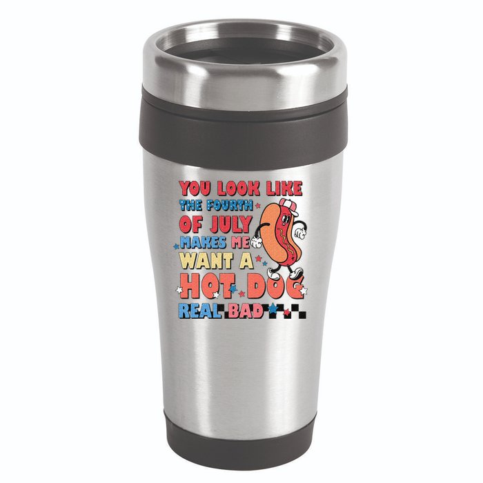 Retro You Look Like The Fourth of July 4th of July 16oz Travel Tumbler