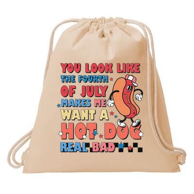 Retro You Look Like The Fourth of July 4th of July Drawstring Bag