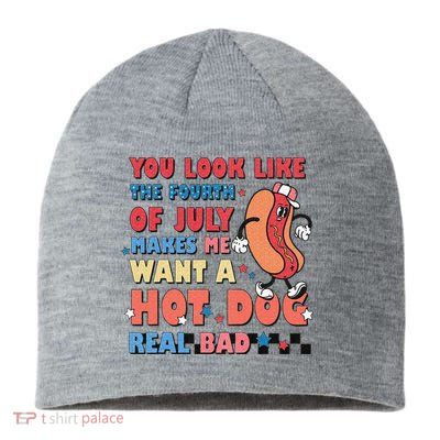 Retro You Look Like The Fourth of July 4th of July Sustainable Beanie