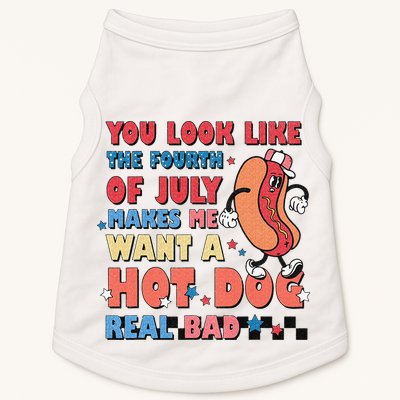 Retro You Look Like The Fourth of July 4th of July Doggie Tank