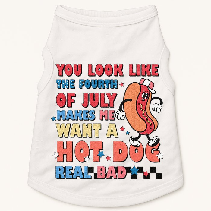 Retro You Look Like The Fourth of July 4th of July Doggie Tank
