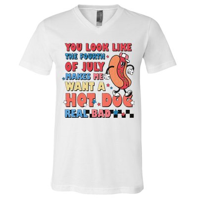 Retro You Look Like The Fourth of July 4th of July V-Neck T-Shirt