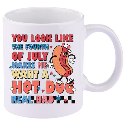 Retro You Look Like The Fourth of July 4th of July 11oz C Handle Ceramic Mug