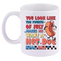 Retro You Look Like The Fourth of July 4th of July 11oz C Handle Ceramic Mug