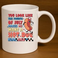 Retro You Look Like The Fourth of July 4th of July 11oz C Handle Ceramic Mug
