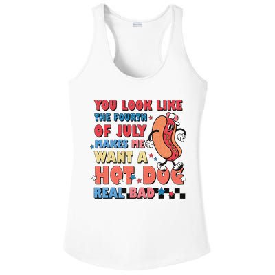 Retro You Look Like The Fourth of July 4th of July Ladies PosiCharge Competitor Racerback Tank