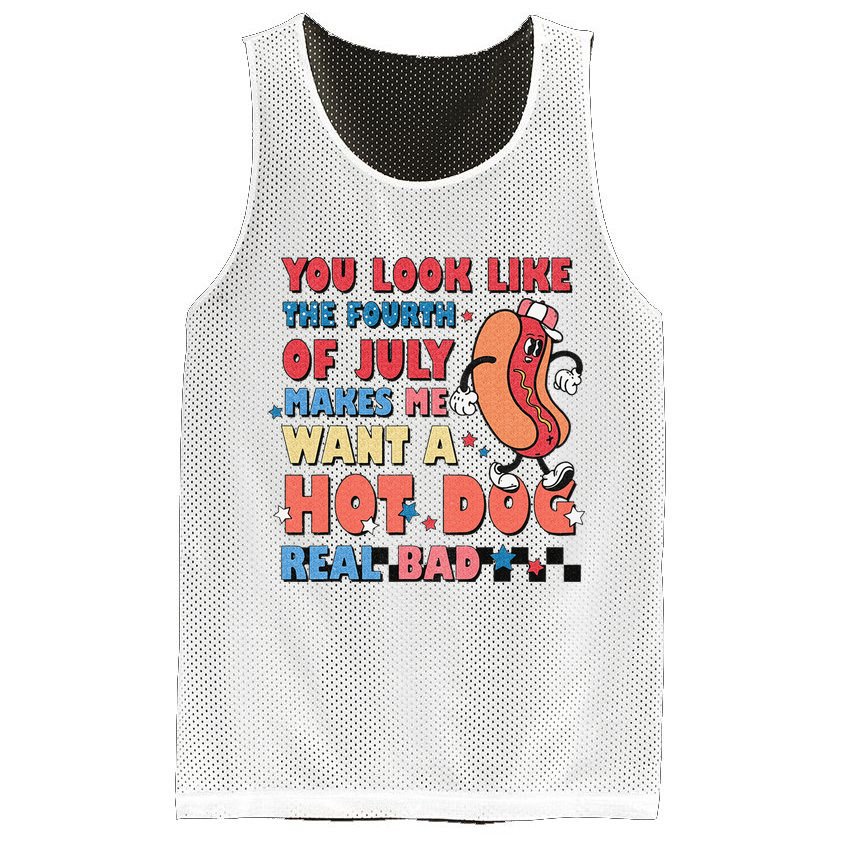 Retro You Look Like The Fourth of July 4th of July Mesh Reversible Basketball Jersey Tank
