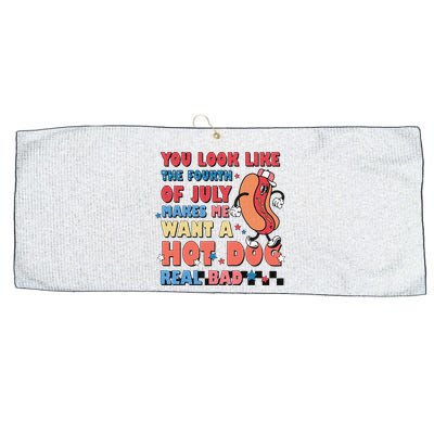 Retro You Look Like The Fourth of July 4th of July Large Microfiber Waffle Golf Towel