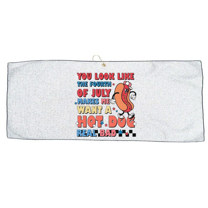 Retro You Look Like The Fourth of July 4th of July Large Microfiber Waffle Golf Towel