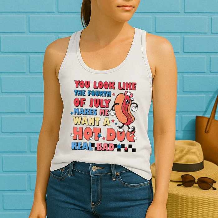 Retro You Look Like The Fourth of July 4th of July Womens Tank Top