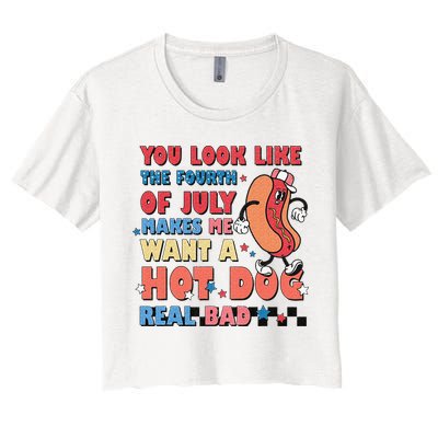 Retro You Look Like The Fourth of July 4th of July Crop Top
