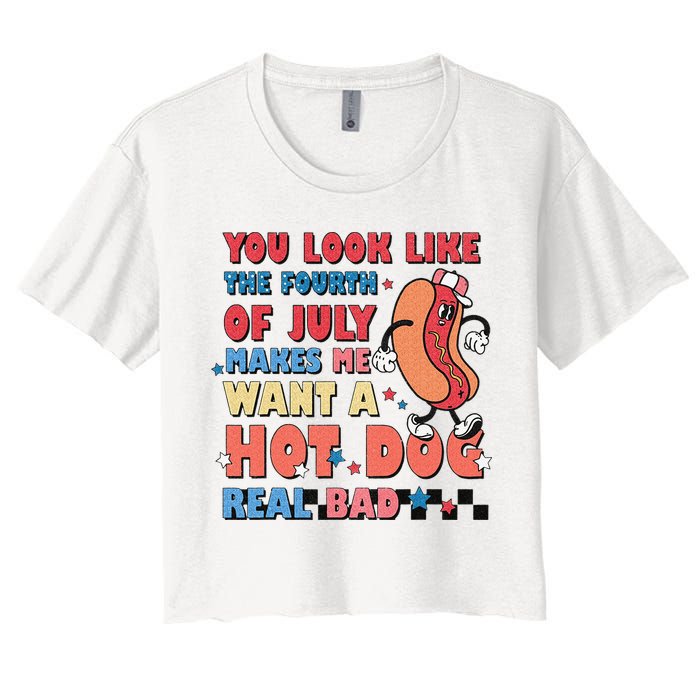 Retro You Look Like The Fourth of July 4th of July Crop Top