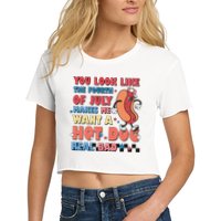 Retro You Look Like The Fourth of July 4th of July Crop Top