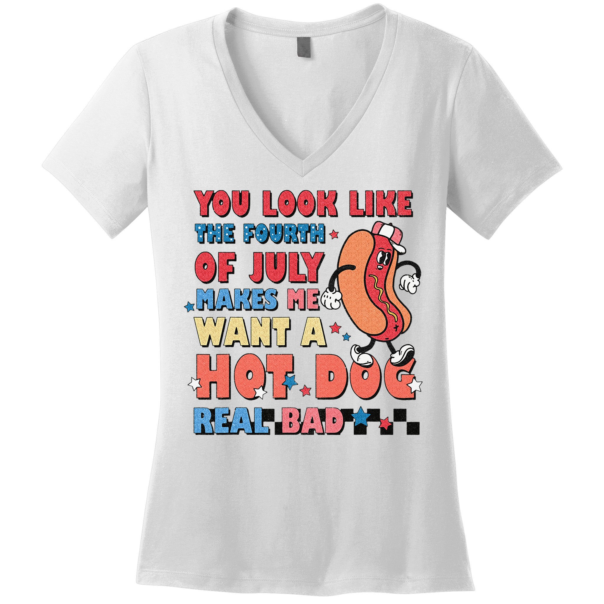 Retro You Look Like The Fourth of July 4th of July Women's V-Neck T-Shirt