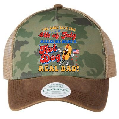 Retro You Look Like The 4th Of July Makes Me Want A Hot Dog Real Bad Legacy Tie Dye Trucker Hat