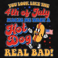 Retro You Look Like The 4th Of July Makes Me Want A Hot Dog Real Bad Ladies PosiCharge Tri-Blend Wicking Tank