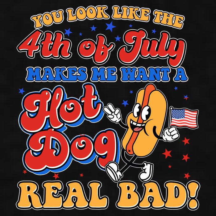 Retro You Look Like The 4th Of July Makes Me Want A Hot Dog Real Bad Ladies PosiCharge Tri-Blend Wicking Tank