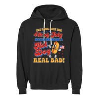 Retro You Look Like The 4th Of July Makes Me Want A Hot Dog Real Bad Garment-Dyed Fleece Hoodie