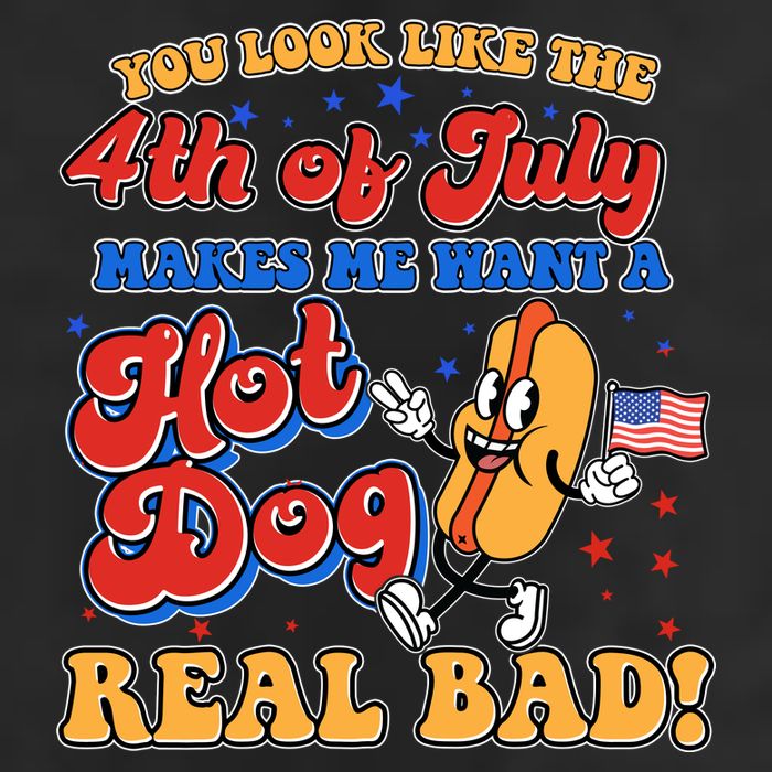 Retro You Look Like The 4th Of July Makes Me Want A Hot Dog Real Bad 7 Panel Mesh Trucker Snapback Hat