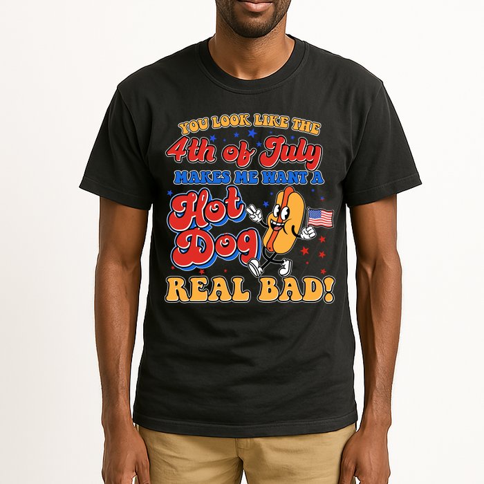 Retro You Look Like The 4th Of July Makes Me Want A Hot Dog Real Bad Tall T-Shirt