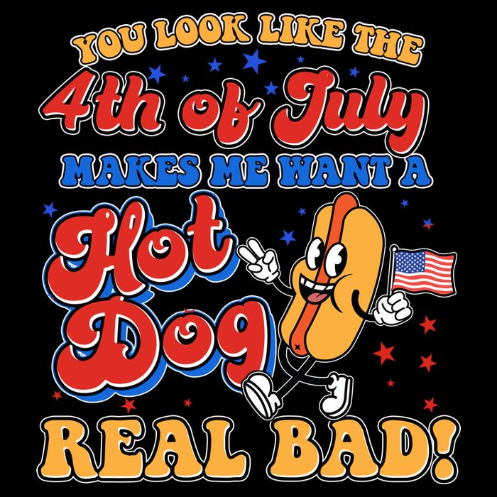 Retro You Look Like The 4th Of July Makes Me Want A Hot Dog Real Bad Flatbill Hat