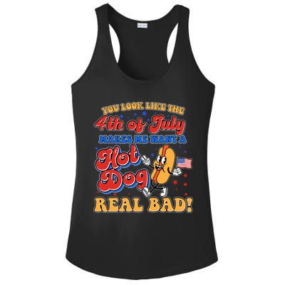 Retro You Look Like The 4th Of July Makes Me Want A Hot Dog Real Bad Ladies PosiCharge Competitor Racerback Tank