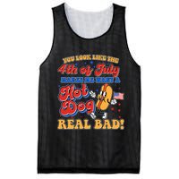 Retro You Look Like The 4th Of July Makes Me Want A Hot Dog Real Bad Mesh Reversible Basketball Jersey Tank