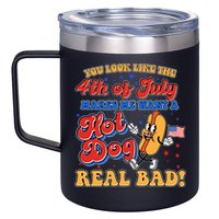 Retro You Look Like The 4th Of July Makes Me Want A Hot Dog Real Bad 12oz Stainless Steel Coffee Mug
