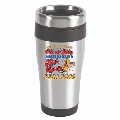 Retro You Look Like The 4th Of July Makes Me Want A Hot Dog Real Bad 16oz Travel Tumbler