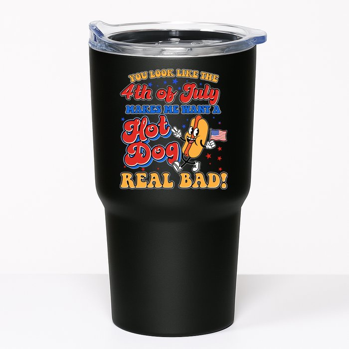 Retro You Look Like The 4th Of July Makes Me Want A Hot Dog Real Bad Tumbler
