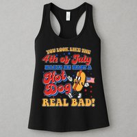 Retro You Look Like The 4th Of July Makes Me Want A Hot Dog Real Bad Womens Tank Top