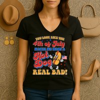 Retro You Look Like The 4th Of July Makes Me Want A Hot Dog Real Bad Women's V-Neck T-Shirt