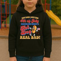 Retro You Look Like The 4th Of July Makes Me Want A Hot Dog Real Bad Kids Hoodie