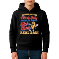 Retro You Look Like The 4th Of July Makes Me Want A Hot Dog Real Bad Kids Hoodie