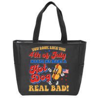 Retro You Look Like The 4th Of July Makes Me Want A Hot Dog Real Bad Zip Tote Bag